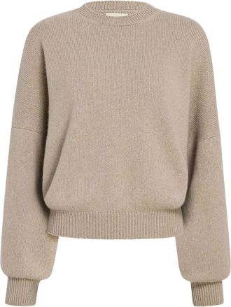 Khaite Beige Solid Crew Neck Sweater
