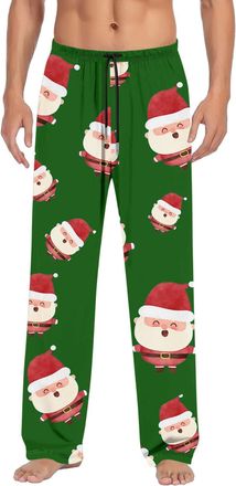 Generic Mens Pyjama Bottoms Men Christmas Pajama Pants Christmas Theme Breathable Flannel Pyjama Trousers Xmas PJ Pants Mens Xmas Bottoms Elastic Waist Trouse