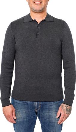 Vella Pais Torreno Long Sleeve Polo in Black at Nordstrom Rack, Size Small