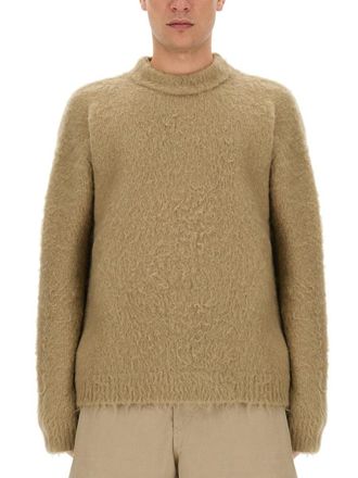 Acne Studios Fuzzy Wool Blend Sweater With High Neckline