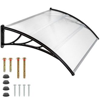TecTake Marquesina arqueada y resistente con 150 x 93 cm, transparente