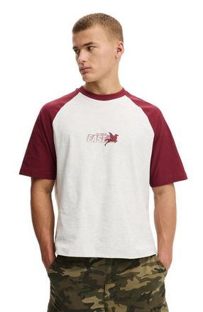 Cotton On Mens Cropped Fit Graphic T-Shirt in White Marle Burgundy East at Nordstrom, Size Xx-Large