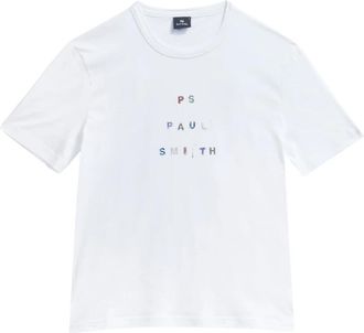 Paul Smith T-Shirt Logo Tipografico - Heren - T-shirts - Wit - S - Katoen - Tops