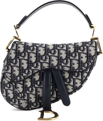 Dior Saddle Handbag Oblique Canvas Mini shoulder bag - Blauw