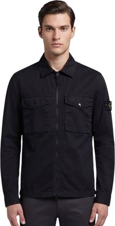 Stone Island Black Zip Up Overshirt