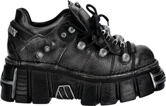New Rock Pulik Old Arena Tower - Dames - Veterlaarzen - Zwart - 41 EU - Leer - Schoenen