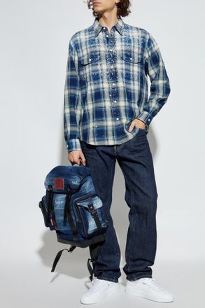 Dsquared2 Shirt With Appliqués, Mens, Blue