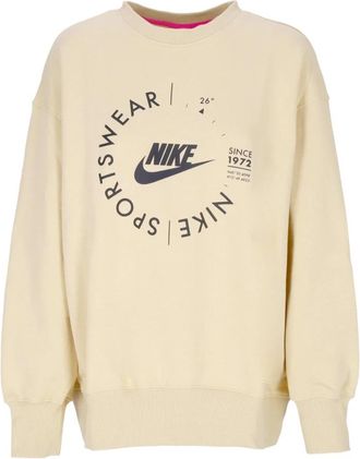 Nike Sportswear Crewneck Sweatshirt Oversized Utility - Dames - Sportshirts - Beige - L - Katoen - Fitness