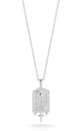 Glaze Jewelry Sterling Silver Religious Mary Necklace