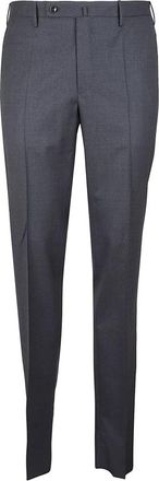 Incotex Slim Fit Grijze Wollen Broek - Heren - Nette broeken - Grijs - L - Wol - Broeken