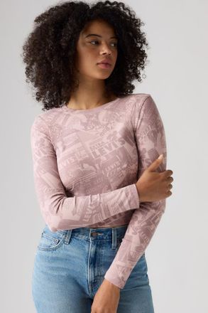 Levi's Graphic Essential Baby Long-Sleeve Tee - Donna - XS - Rosa / Ls Heritage Collage Lilac Haze