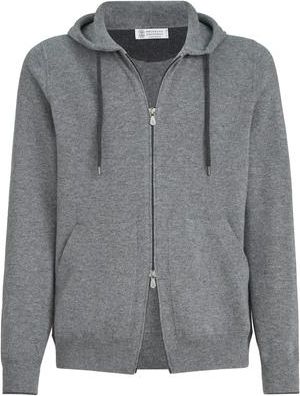 Brunello Cucinelli Cashmere sweatshirt-style cardigan in Dark Grey at Nordstrom, Size 50 It