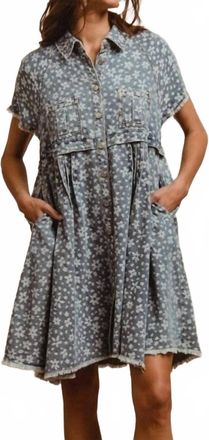 Bibi Floral Mini Dress In Denim