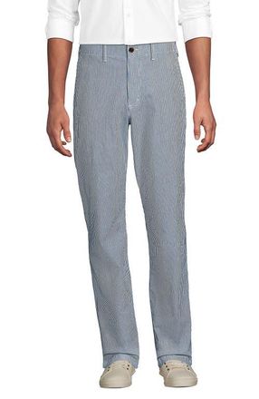 Lands End Knockabout Comfort Waist Classic Fit Chino Pant in Deep Ocean Railroad Stripe at Nordstrom, Size 35 X 34