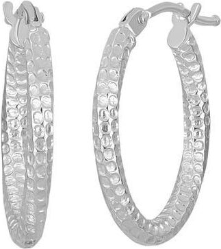 Bony Levy 14K Gold Textured Hoop Earrings in 14K White Gold at Nordstrom Rack
