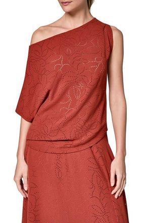 DKNY Laser Cut One-Shoulder Top in Sunbaked at Nordstrom, Size X-Large