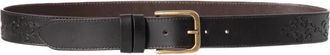 Wax London Belts, male, Brown, S/M, Paton Geo Stitched Leather Belt