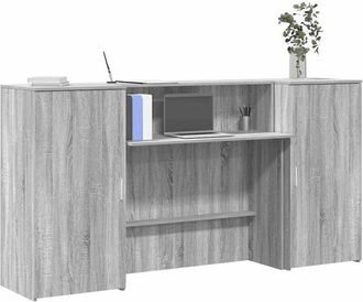 vidaXL Vidaxl - Banco Reception Grigio Sonoma 200x50x103,5 cm Legno Multistrato