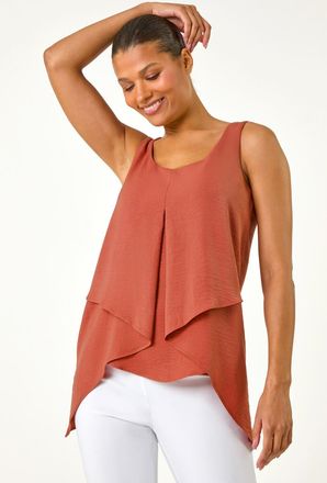 Roman Asymmetric Sleeveless Vest Top