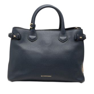 Burberry Pre-owned Burberry Medium Leather and House Check Banner Satchel Ladies SBIBBS49ZEAHL5OK