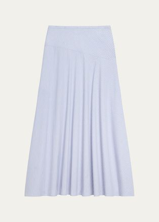 Theory Striped Cotton-Blend Maxi Skirt