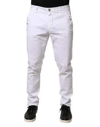 Aglini Skinny Fit Mid Waist Men Chino Trouser Mens Pants (Pre-Owned)