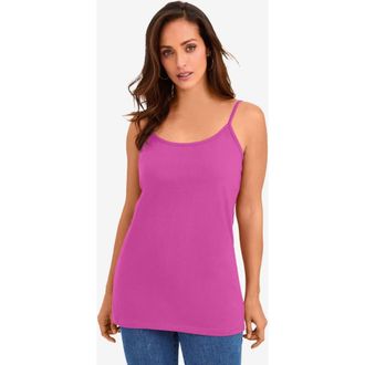 Jessica London Stretch Cotton Cami in Deep Orchid at Nordstrom, Size 16