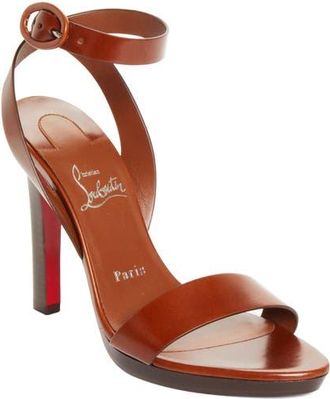 Christian Louboutin Fanny Sandal in Dark Carmine/Brown at Nordstrom, Size 10.5Us