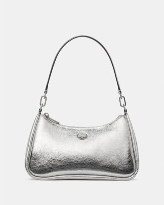 Kate Spade New York Womens Kayla Small Convertible Shoulder Bag - Silver Leather - One Size