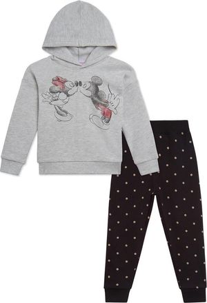Disney Fleece Hoodie & Pants Set in Minnie Mouse Off White at Nordstrom, Size 18M