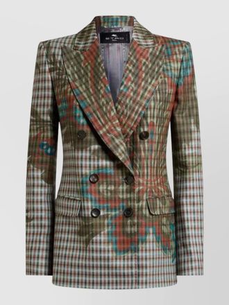 Etro womens double breasted jacket floral check