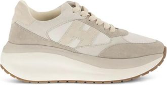 Hogan Beige Lace Up Sneakers