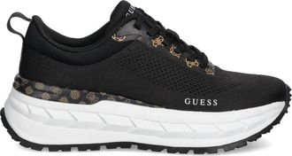 Guess Co 75mm logo-print sneakers - women - Polyester/Polyurethane/Polyester/Rubber - 41 - Black