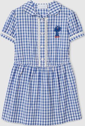 Gucci Kids - Gingham Cotton Dress, Blue, Ready-to-wear