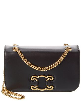 Celine Triomphe Frame Medium Leather Shoulder Bag