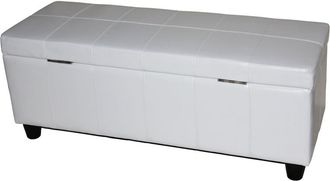 Hhg Nunca Usado] Banco Ba&uacute;l Kriens, Cuero + Polipiel, 112x45x45cm Certificado Mvg, Blanco