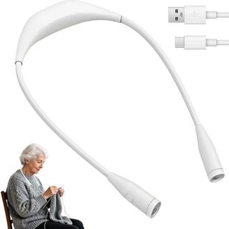OEM Linterna Led Recargable Usb-c Para El Cuello, Ideal Para Leer, Tejer Y Coser. Luz De Lectura Manos Libres Con 3 Colores Y 9 Niveles De Brillo. Brazo F