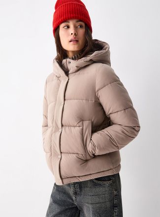 Twik Womens Soft nylon cropped puffer jacket