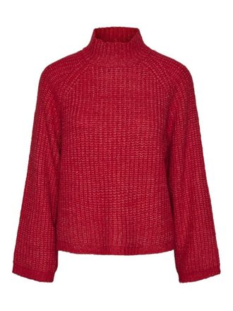 Pieces Womens Pcnell Ls High Neck Knit Noos Jumper, Bittersweet, L