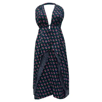 Diane Von F&uuml;rstenberg Diane Von Furstenberg Zen Leyland Halter Dress in Multicolor Silk