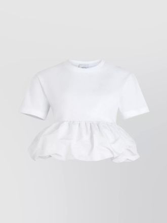 Patou cotton ruffled-hem t-shirt