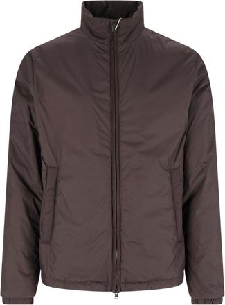 Herno Brown Waterproof High Collar Zip Jacket
