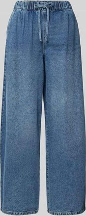 Vero Moda Wide Leg Jeans aus Baumwoll-Viskose-Mix Modell VALERIA in Mittelgrau, Gr&ouml;&szlig;e 25/30