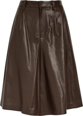 Brunello Cucinelli Wide-leg Leather Shorts - Dark Brown - 38 (UK6 / XS)