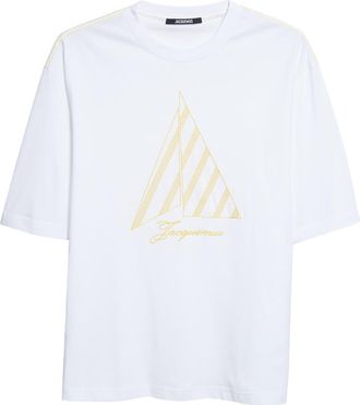 Jacquemus The Voilier Embroidered Cotton Jersey T-Shirt in Embroidery Yellow Sails at Nordstrom, Size Xx-Large