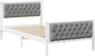 vidaXL Bed Frame Light Grey 100 x 200 cm Solid Pine Wood vidaXL