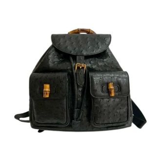 Gucci Pre-owned Backpacks, female, Black, Size: ONE SIZE Pre-owned Vintage Leather Backpack
