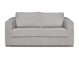 VENTE-UNIQUE.COM Sof&aacute; cama terciopelo 3 plazas gris claro 195x223cm