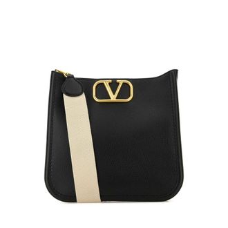 Valentino Garavani Black Leather Alltime Shoulder Bag