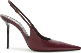 Victoria Beckham 100 Leather Slingback Pumps - Burgundy